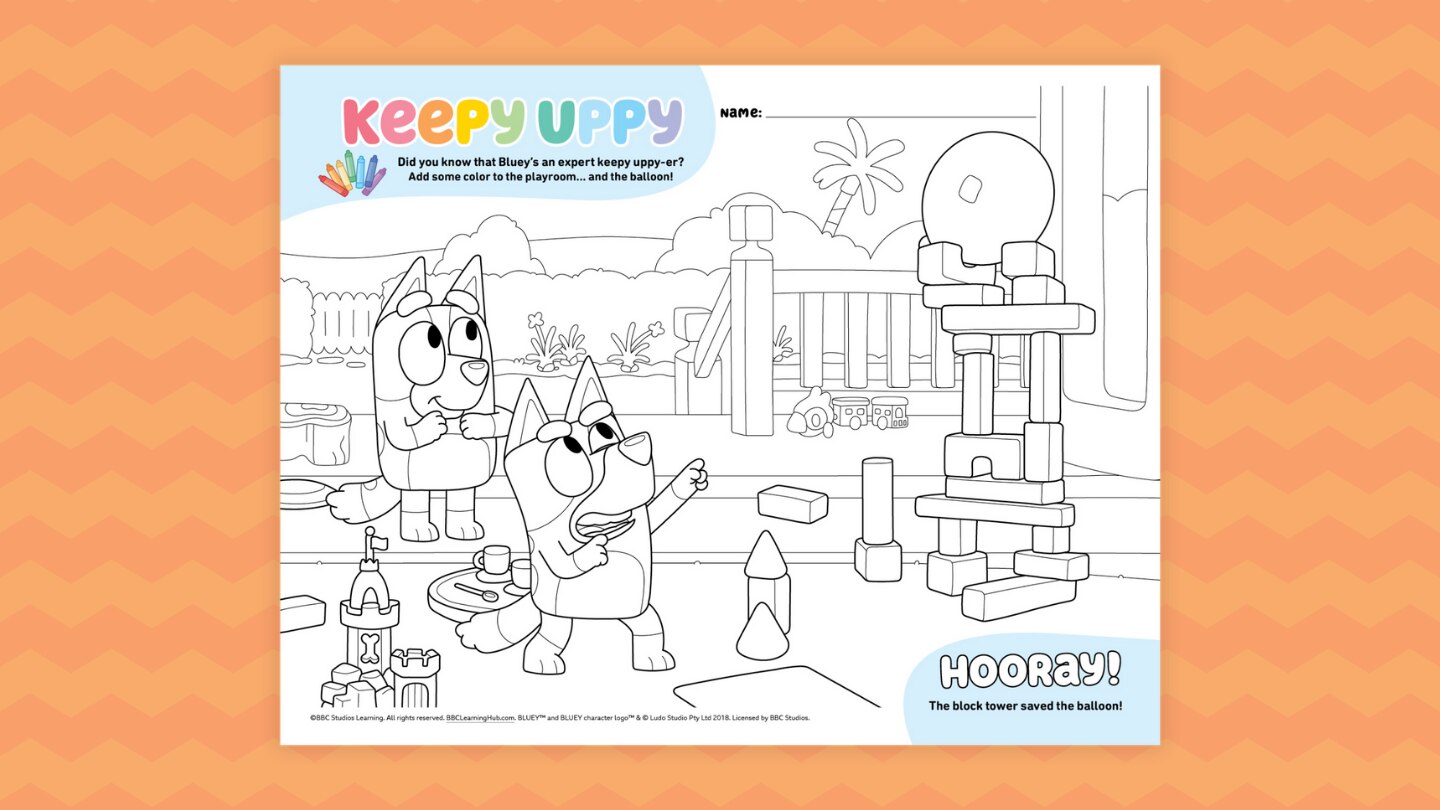 Can't Get Enough of Keepy Uppy? Color This Bluey Scene