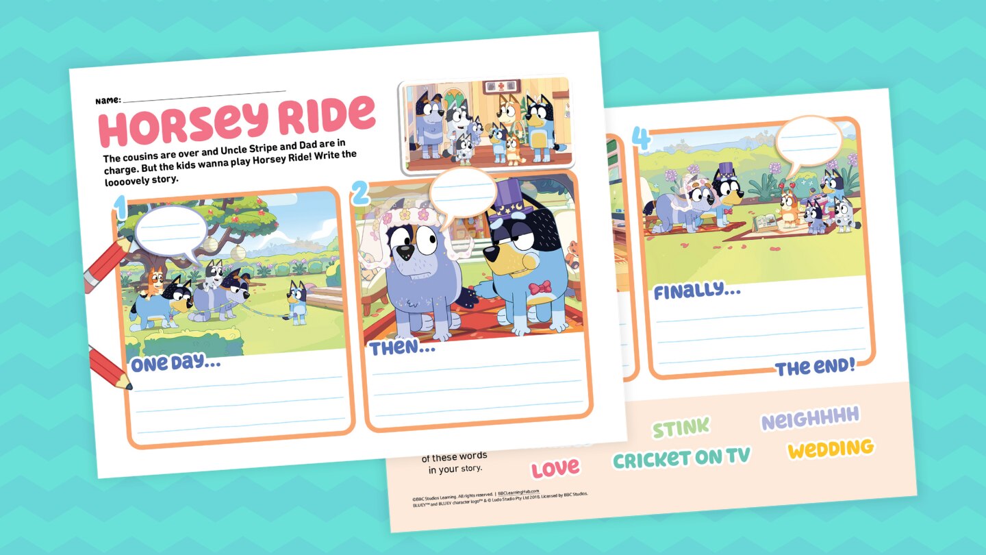 Write Your Own Story Based on the Bluey Horsey Ride Episode